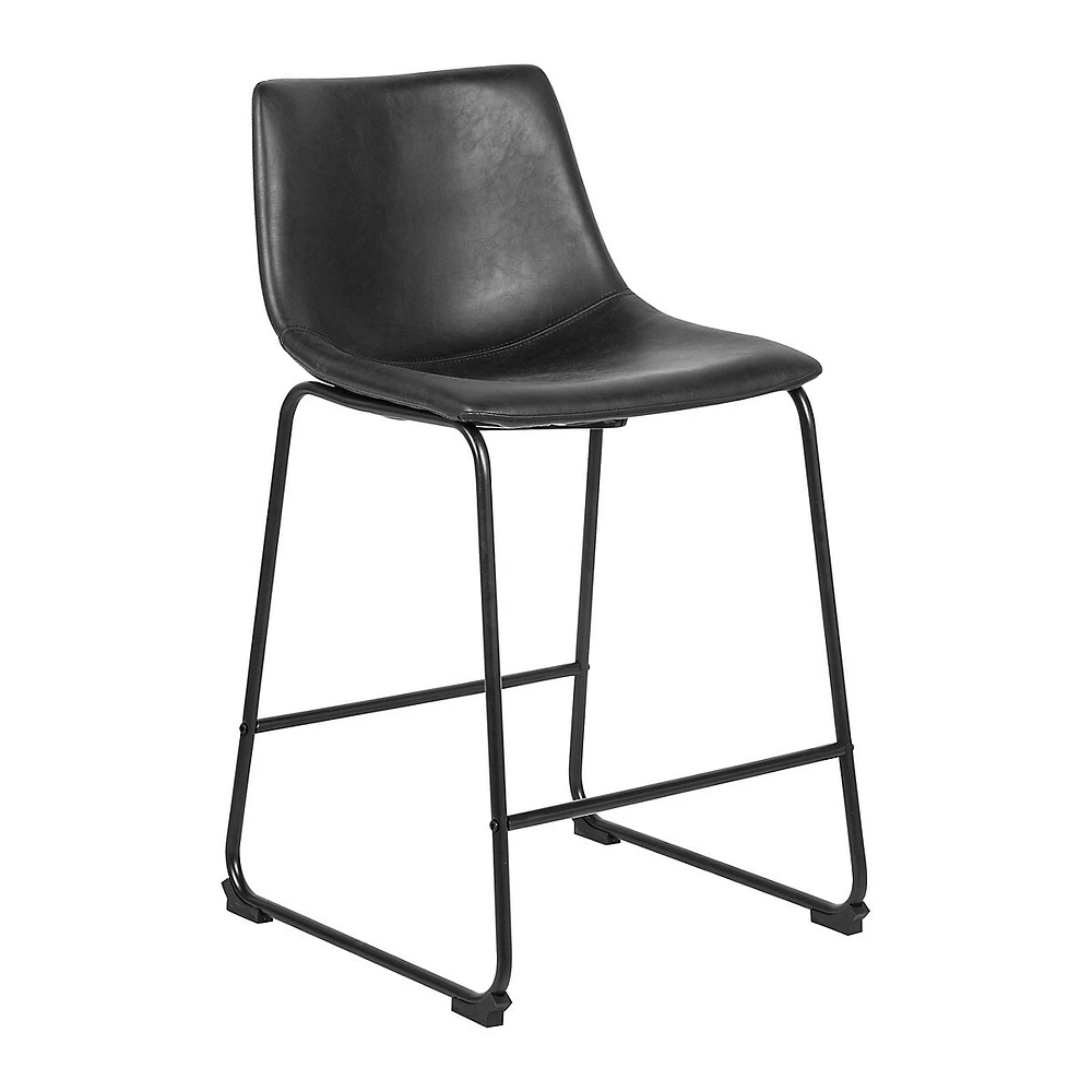 Tabouret de comptoir en similicuir James