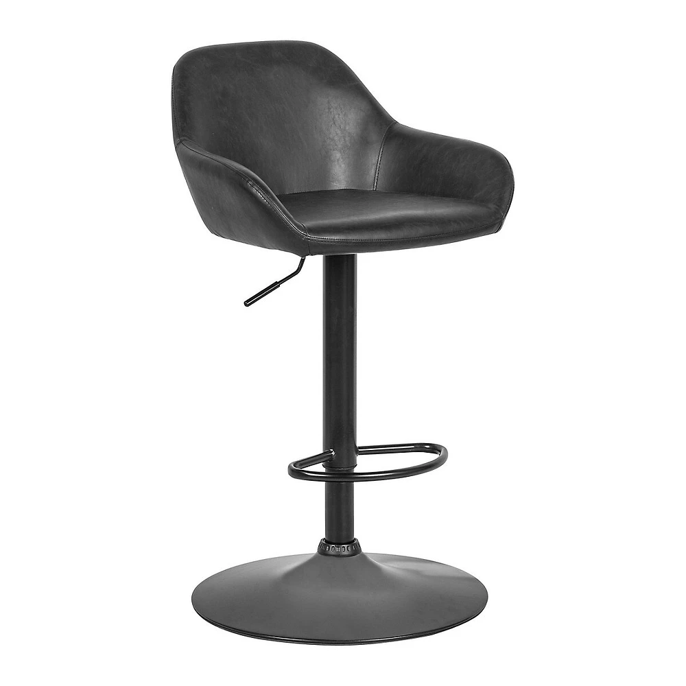 James Faux Leather Hydraulic Bar Stool