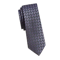 Slim Geo Link Silk Tie