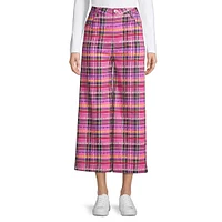 Hayley Elsaesser x Barbie Plaid Wide Leg Pants