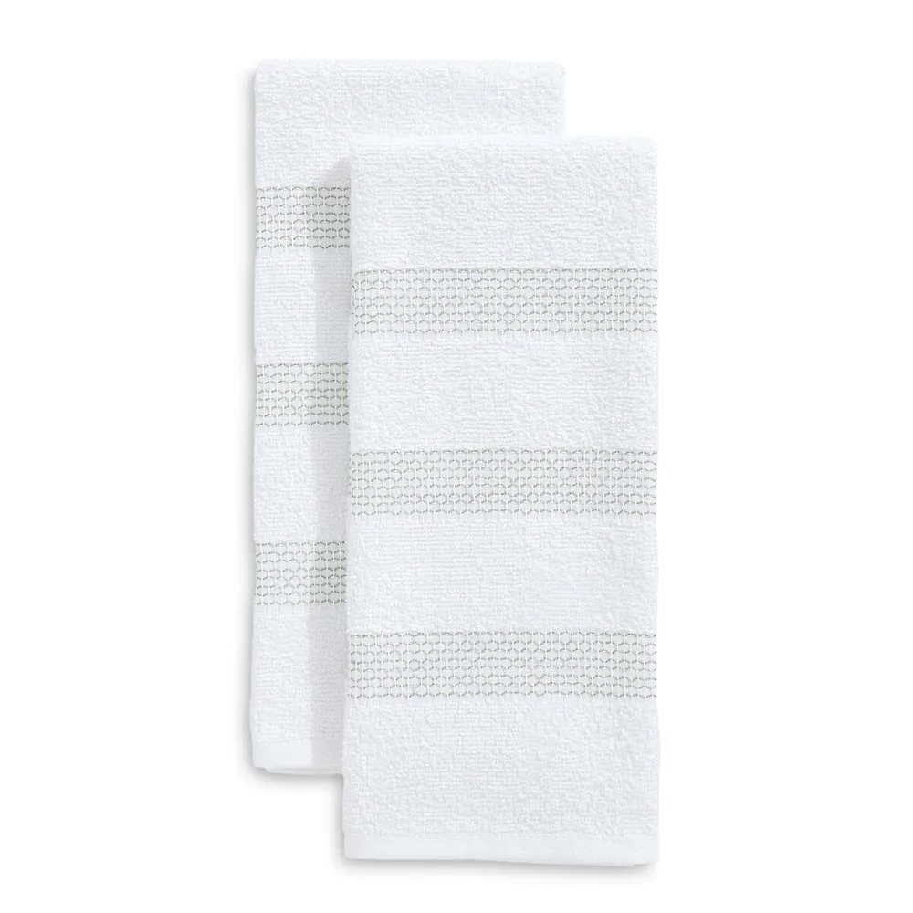 2-Piece Zig Zag Cotton-Blend Tea Towels Set