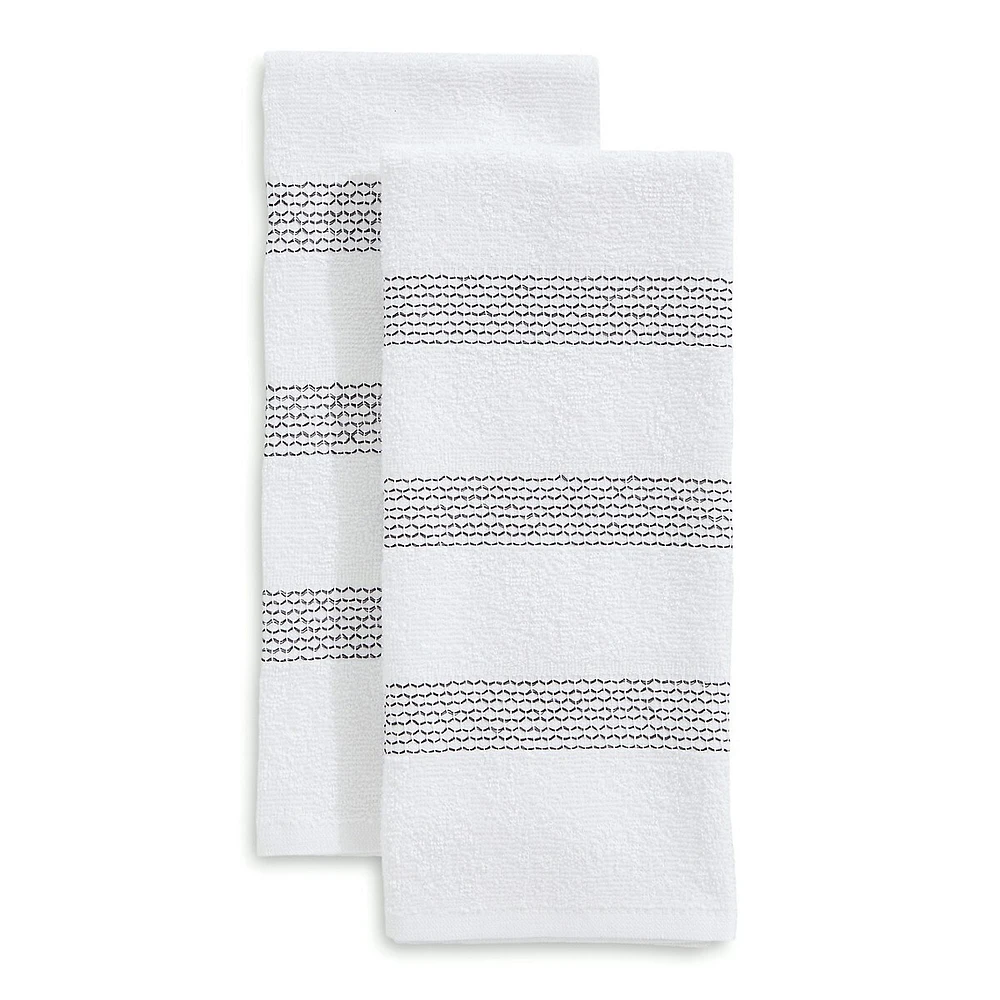 2-Piece Zig Zag Cotton-Blend Tea Towels Set