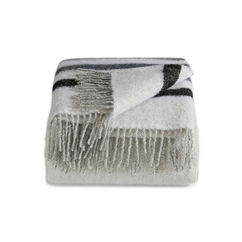 Sterling Stripe Wool Caribou Throw