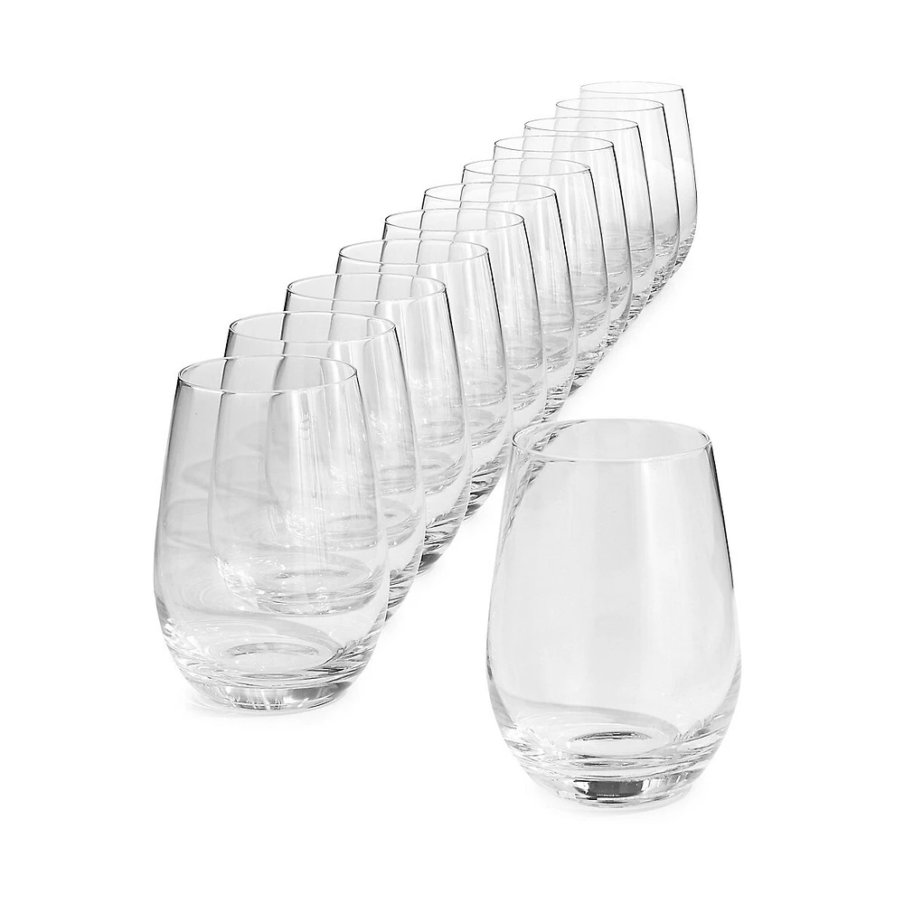 12-Piece Catering Stemless Wine Glasses Set