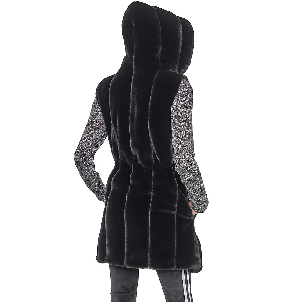 Nina Faux-Fur Hooded Vest