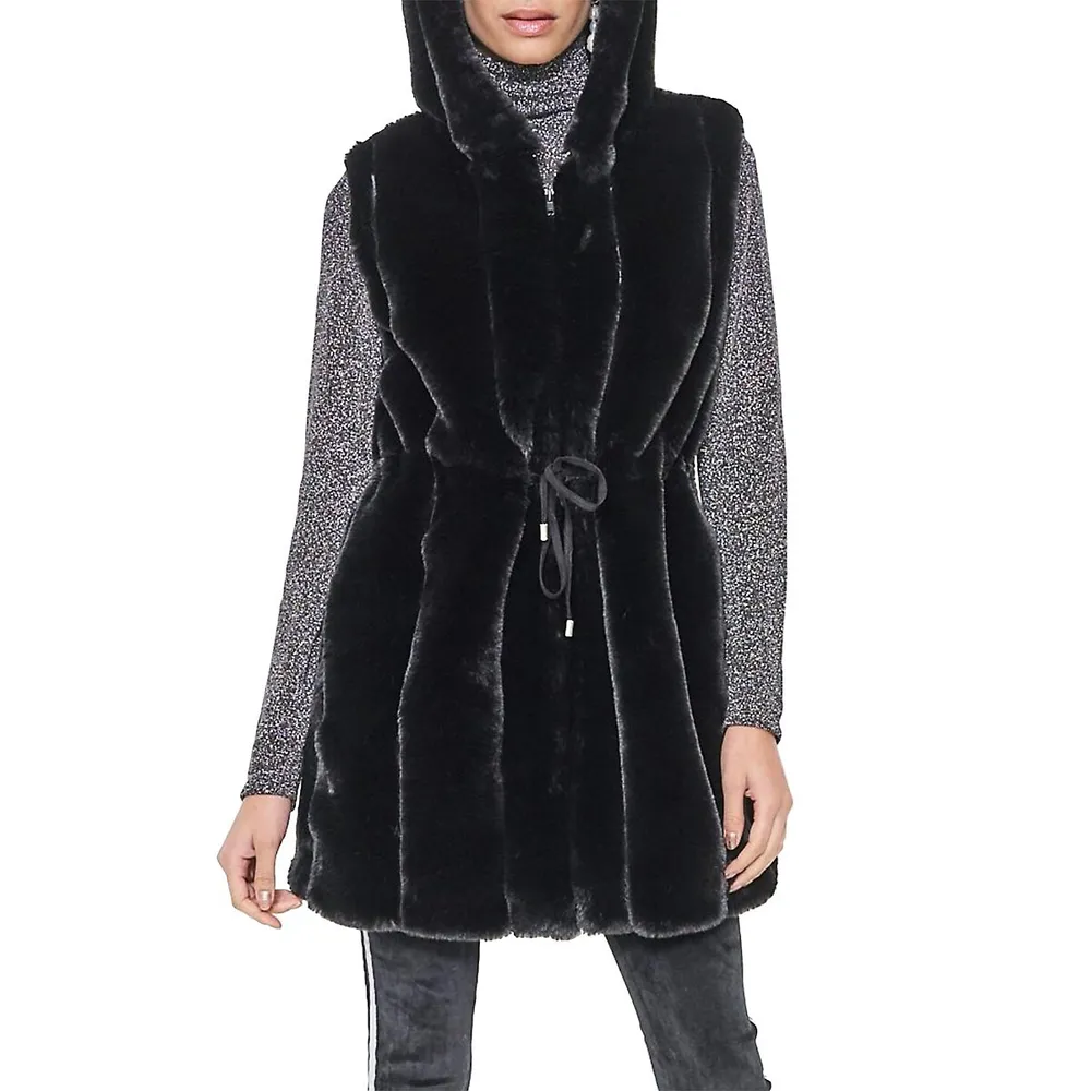 Nina Faux-Fur Hooded Vest