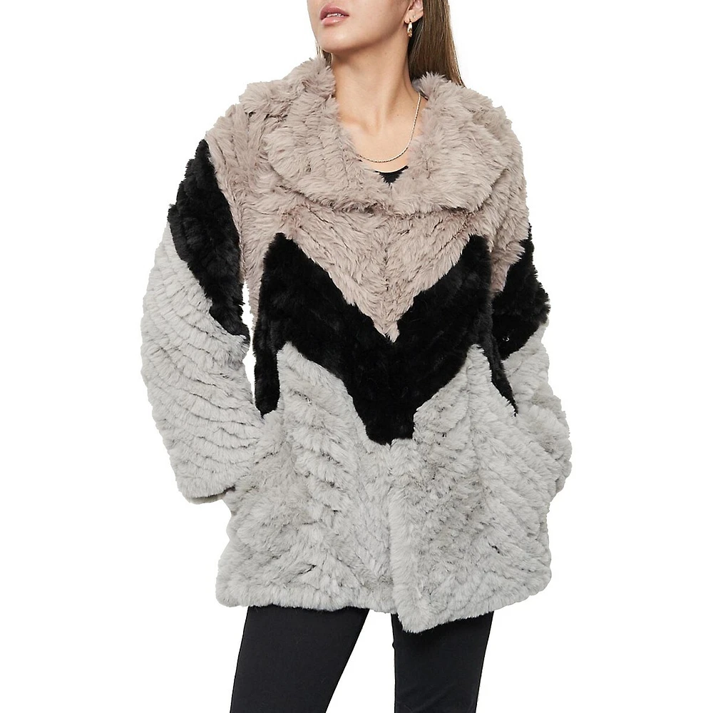 Bunny Hop Faux-Fur Colourblock Jacket