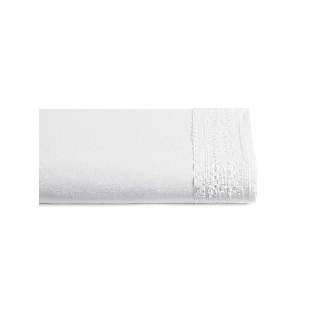 Drap plat en coton bordé de dentelle