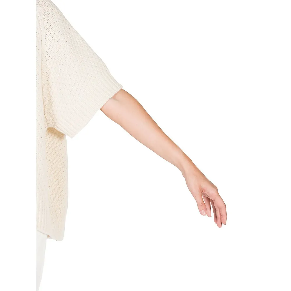 Cashmere Bias Maxi Piquet Asymmetric Sweater