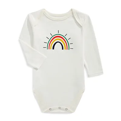 Baby's Organic Cotton Multistripe Rainbow Bodysuit
