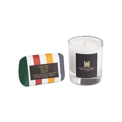 Multistripe Candle & Soap Luxury Gift Set