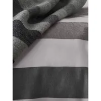 Sterling Stripe Flannel 3-Piece Duvet Cover Set