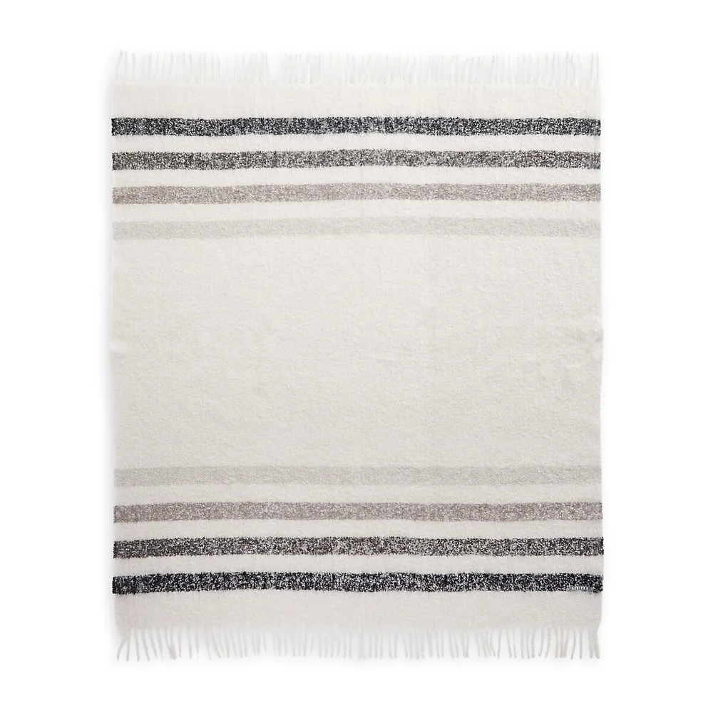 Perfect All Season Classic Sterling Stripe Throw Blanket