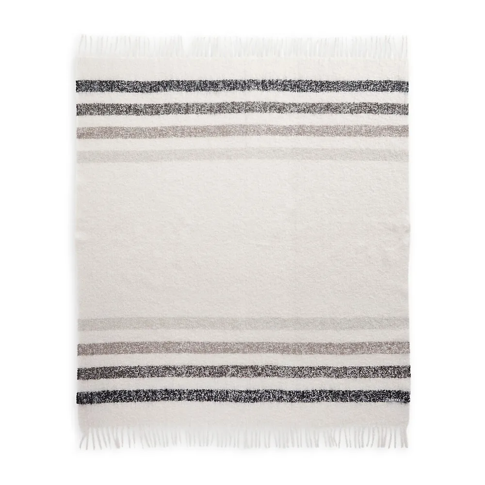 Perfect All-Season Classic Sterling Stripe Throw Blanket