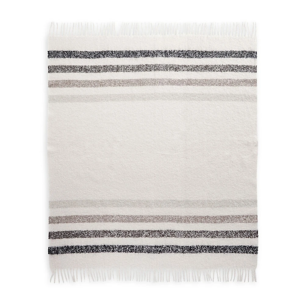 Perfect All-Season Classic Sterling Stripe Throw Blanket