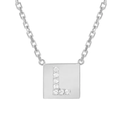 Initially Yours 14K White Gold 0.044 CT. T.W Diamond Initial Necklace