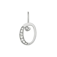 14K White Gold Diamond 0.068 CT. T.W. Number Pendant