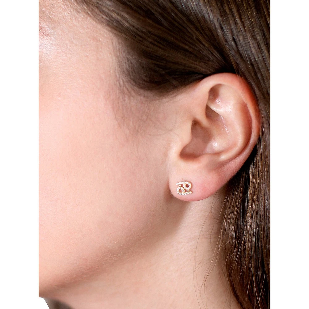 Celestial 14K Rose Gold CT. T.W Diamond Zodiac Single Earring