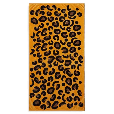 Serviette de plage en coton Leopard-Print