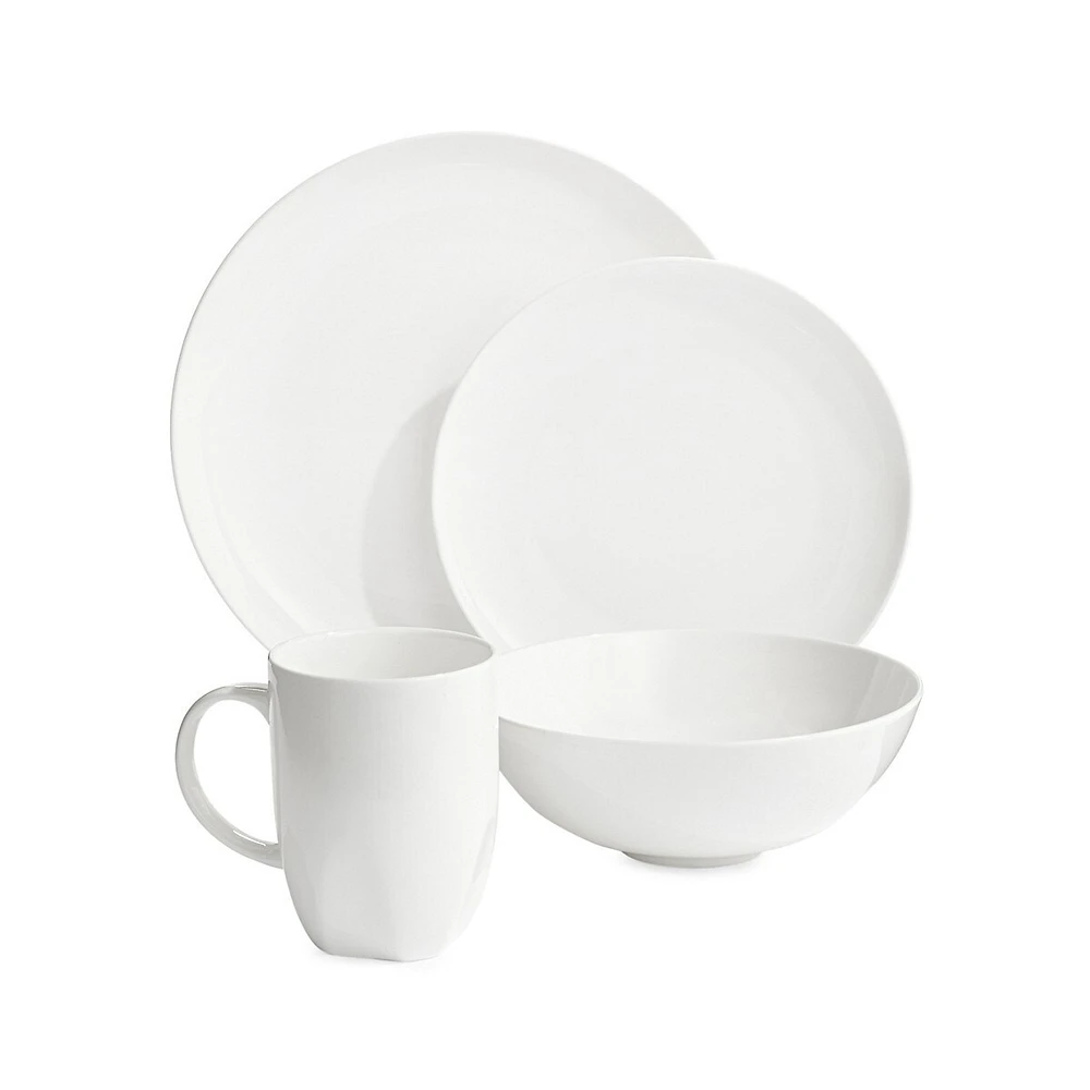 Quincy 16-Piece Bone China Coupe Dinnerware Set