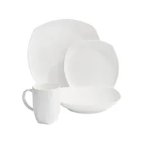 Quincy 16-Piece Square Bone China Dinnerware Set