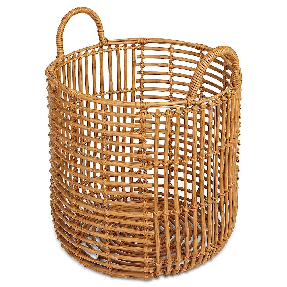 Tall Wild Faux-Rattan Basket