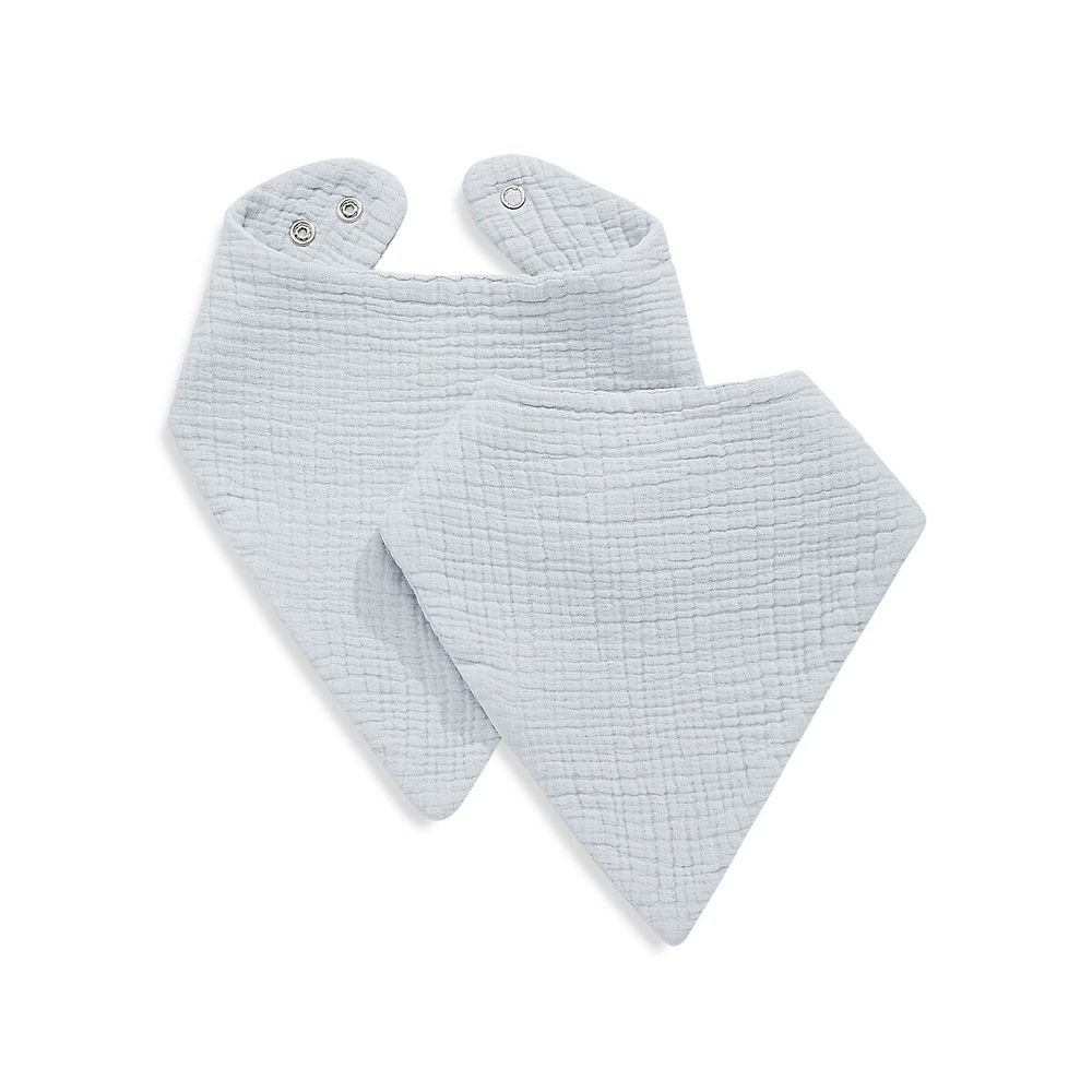 2-Piece Crinkle Cotton Bandana Bib Set