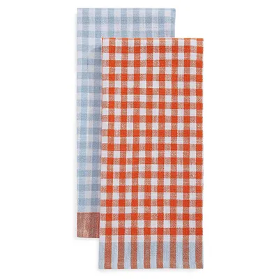 Gingham Cotton 2-Piece Tea Towels Set