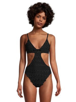 floral applique swimsuit