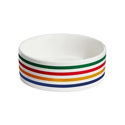 Ceramic Multistripe Pet Bowl