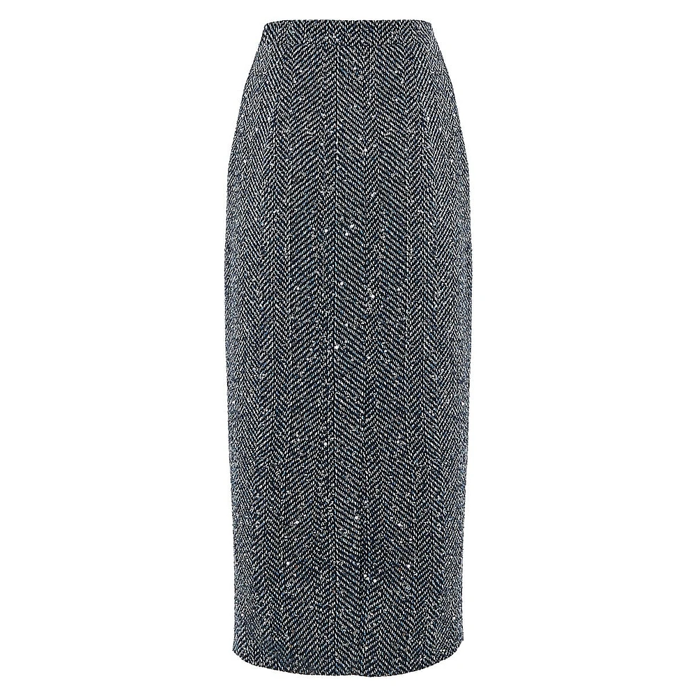 Wool Crepe Pencil Skirt