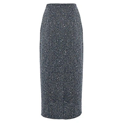 Wool Crepe Pencil Skirt