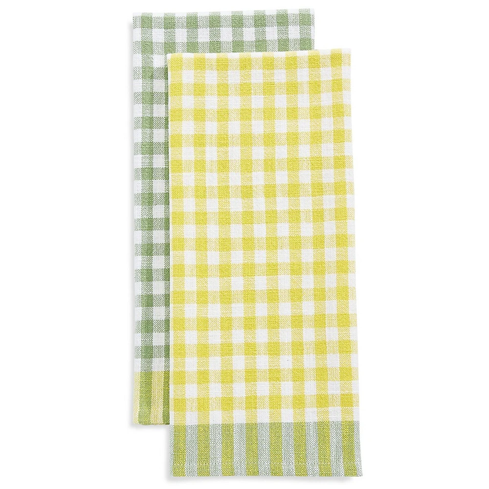 Gingham 2-Piece Cotton Tea Towel Set