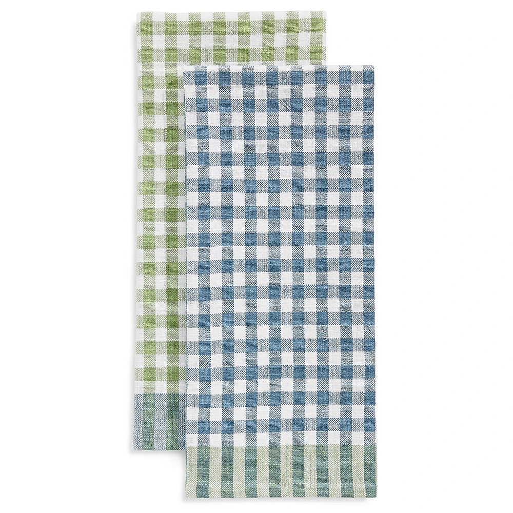 Gingham Cotton 2-Piece Tea Towels Set