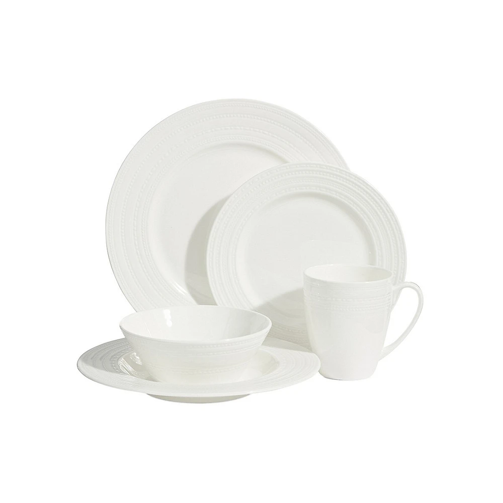 Service de vaisselle en porcelaine tendre Hawthorne, 40 pièces