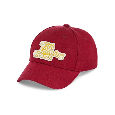 Melton Faux Shearling-Lined Canada Cap