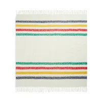 Multistripe Fuzzy All-Season Throw