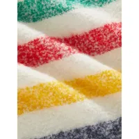 Multistripe Fuzzy All-Season Throw