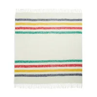 Multistripe Fuzzy All-Season Throw