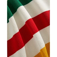 Multistripe Cotton Knit Throw