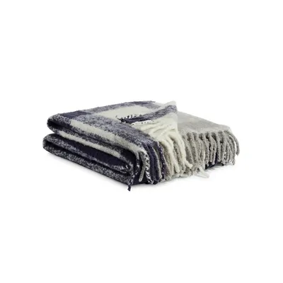 HBC Stripes Fuzzy Wool-Blend All Season Throw | Square One