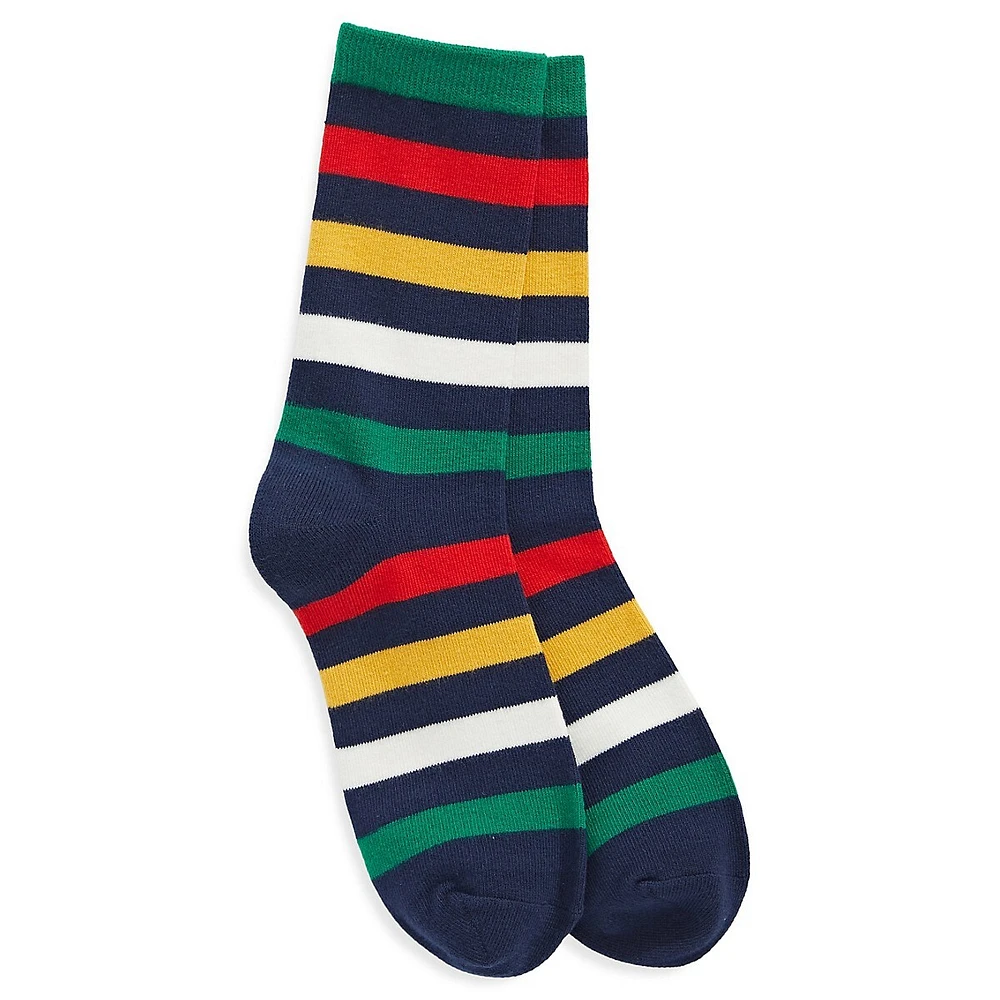 Unisex Navy Multistripe Trouser Socks