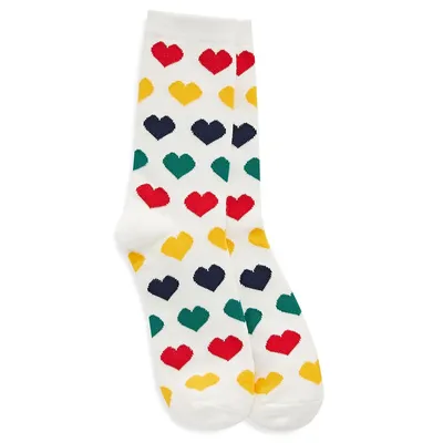 Unisex Heart-Print Trouser Socks