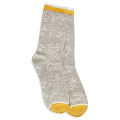 Unisex Animal Outline Print Trouser Socks