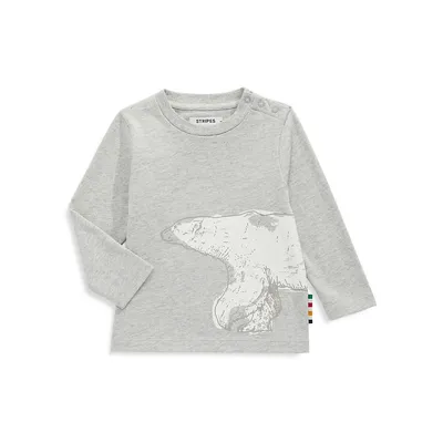 T-shirt en coton biologique avec motif d'ours polaire pour bébé