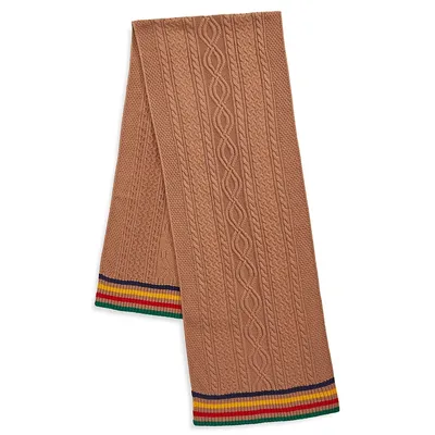 Cable-Knit Multistripe Scarf