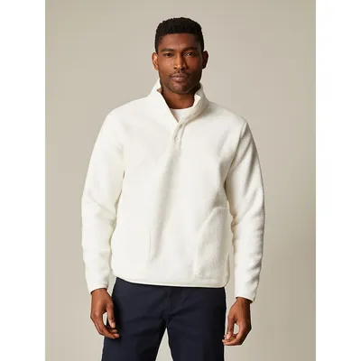 Fleece Snap Mockneck Pullover