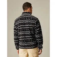 Printed Fleece Snap Mockneck Pullover