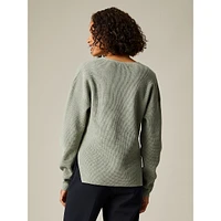 Angle Hem V-Neck Sweater
