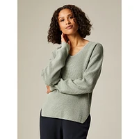 Angle Hem V-Neck Sweater